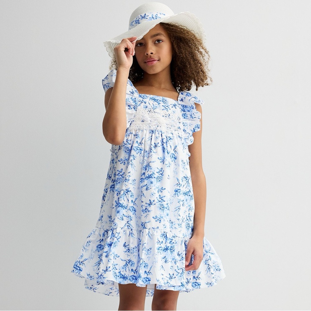 Blue Floral Dress for Easter - Picture 3 of 4